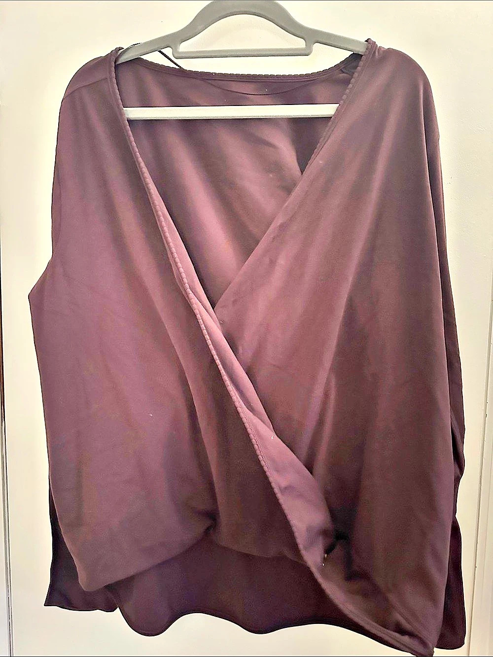 lululemon Wrap Front Long Sleeve Tunic maroon /bordeoux